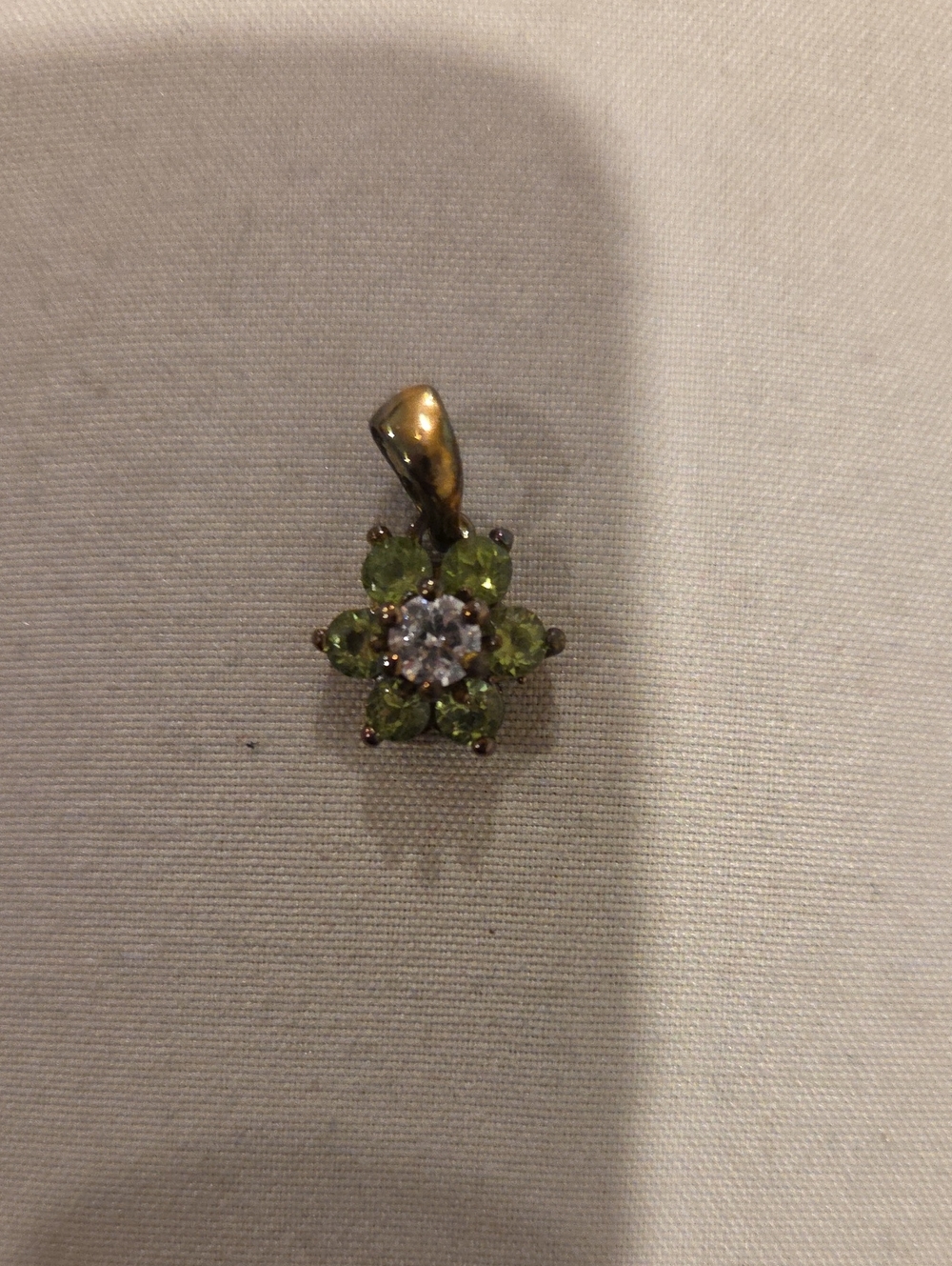 Vintage 925 Peridot Floral Cluster Pendant
